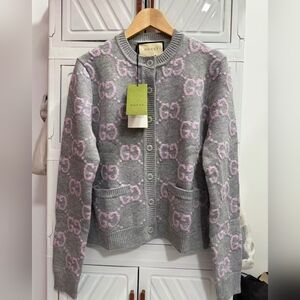 Gucci GG crew neck cardigan sweater